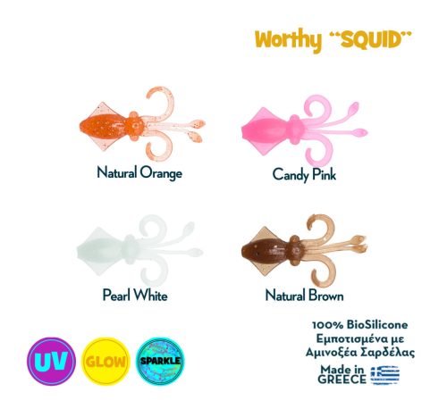 Szilikon tintahal ‘Nerd Squid’ 4,5 cm