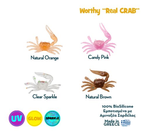 Bio-szilikon rák “Worthy Real CRAB” 2.5 cm
