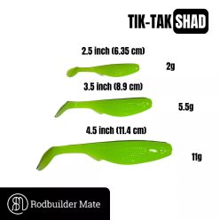 Tik-Tak Shad Kiwi Green 3.5 inch