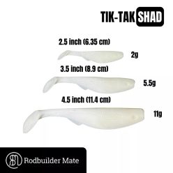 Tik-Tak Shad White 3.5 inch
